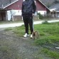 en un parque con mi cachorro hachi :D